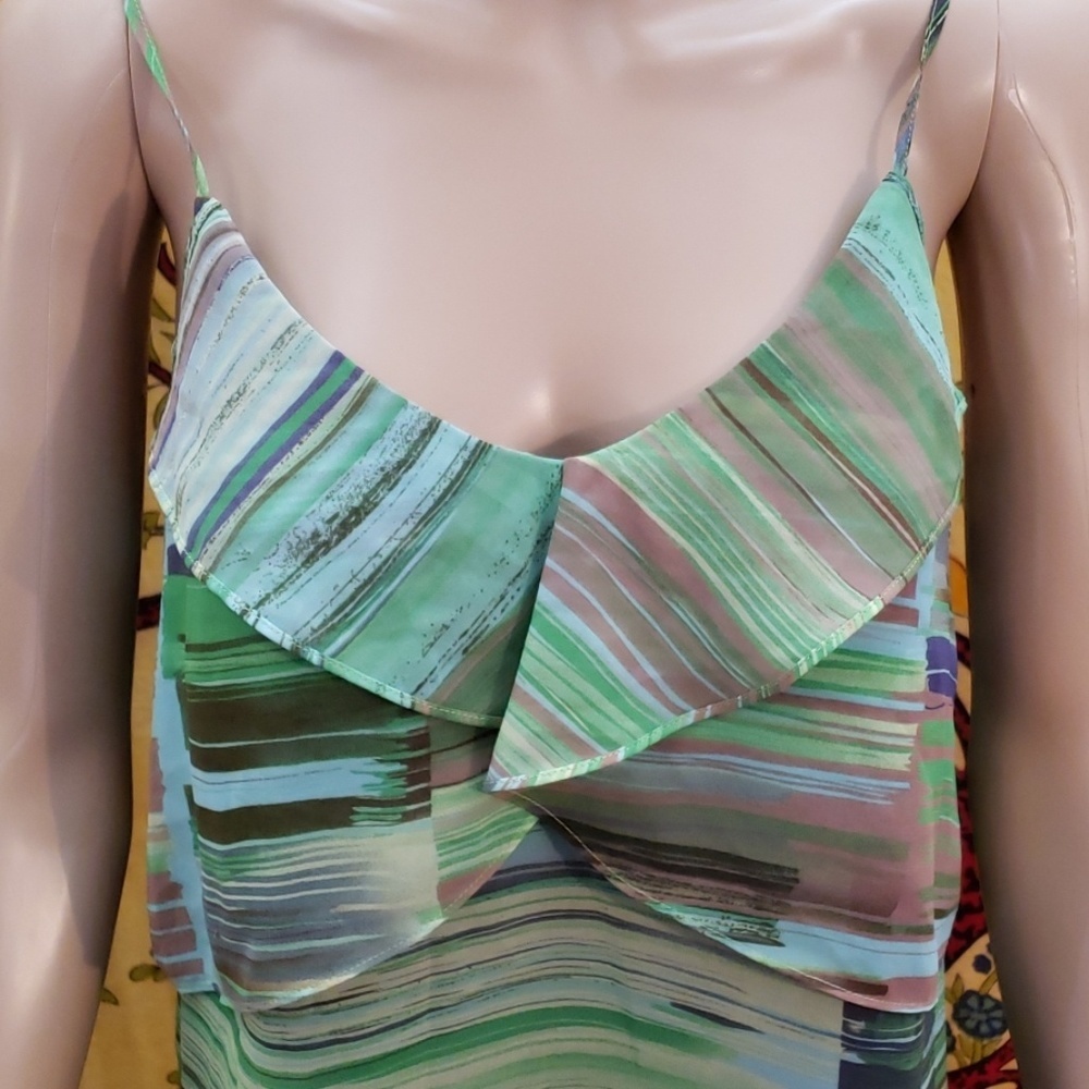 CAbi spaghetti strap ruffle blouse size small - Picture 3 of 6